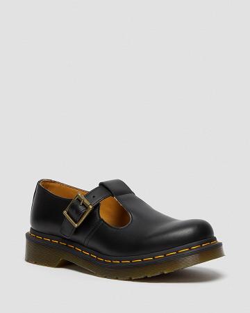 Zapatos Mary Jane Dr Martens Polley Smooth Cuero Mary Janes Mujer Negros | MX 454QMA